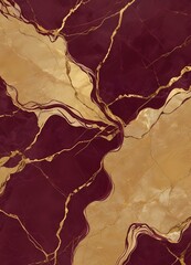 Wall Mural - Burgundy and gold marble texture