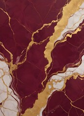 Wall Mural - Burgundy and gold marble texture