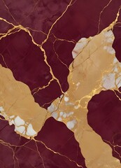 Wall Mural - Burgundy and gold marble texture