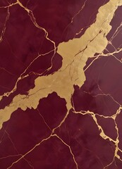Wall Mural - Burgundy and gold marble texture