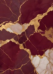 Wall Mural - Burgundy and gold marble texture