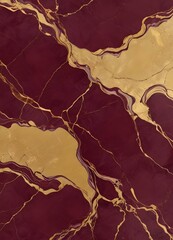 Wall Mural - Burgundy and gold marble texture