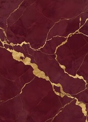 Wall Mural - Burgundy and gold marble texture