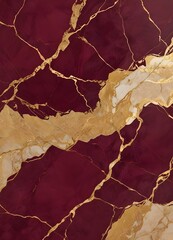 Wall Mural - Burgundy and gold marble texture