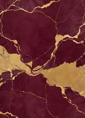 Wall Mural - Burgundy and gold marble texture