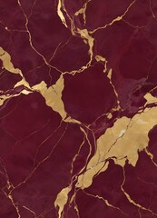 Wall Mural - Burgundy and gold marble texture