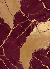 Wall Mural - Burgundy and gold marble texture
