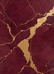 Wall Mural - Burgundy and gold marble texture