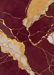 Wall Mural - Burgundy and gold marble texture