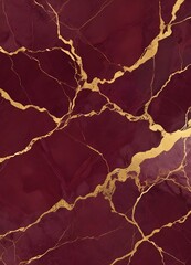 Wall Mural - Burgundy and gold marble texture