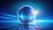 © lapeepon - Abstract glowing orb suspended in a dynamic blue blur background with motion gradient effects, background, blue,  background,blue
