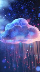 Poster - Abstract Cloud Data Visualization with Colorful Particles Representing Information Flow and Connectivity