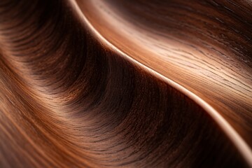 Poster - Close-up of rich, dark brown wood with flowing, wavy grain pattern.