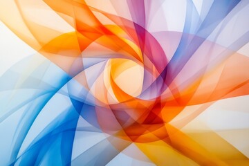 Poster - A clean, abstract 2D illustration of overlapping kaleidoscope shapes in bright colors, drawn in a minimalist style