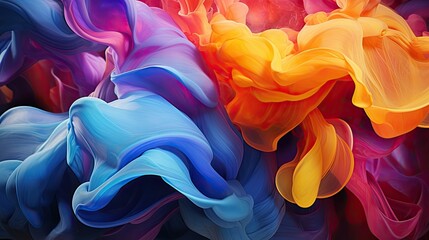 Wall Mural - Liquid color symphony: Harmonious, flowing streams of color intertwine, forming a visually striking, futuristic digital composition.