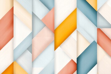Poster - A flat illustration of a geometric kaleidoscope pattern, rendered in soft pastel tones and clean lines
