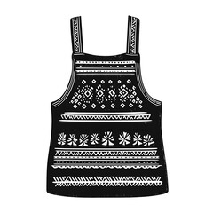 Sticker - Black tank top with geometric pattern in white.