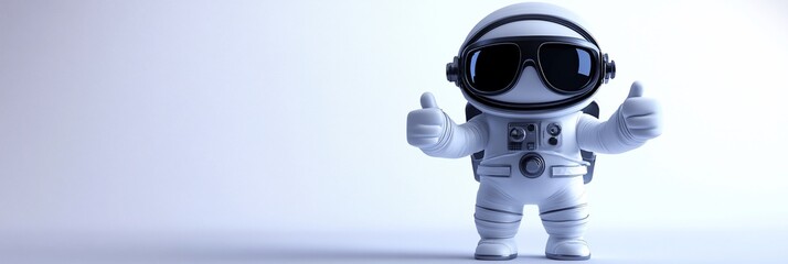 Aufkleber - Cute cartoon astronaut giving thumbs up. (1)