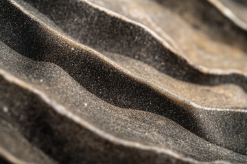 Poster - Close-up of a textured, wavy, dark gray surface with subtle light and shadow variations.