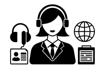 Wall Mural - business person with headset