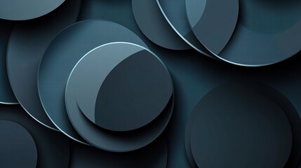 Poster - Abstract Modern Background with Round Shapes in Dark Tones