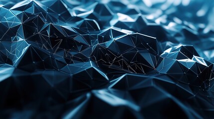 Poster - Abstract Polygonal Digital Background with Molecular DNA Structure
