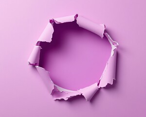 Poster - Creative paper tear effect on pastel purple background for design and advertising.
