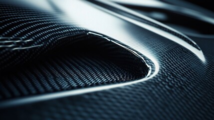 Poster - Sleek Textured Surface of Carbon Fiber Material with Glossy Finish