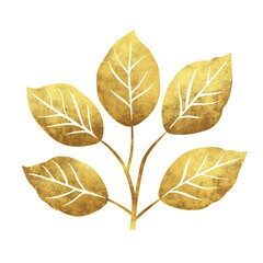 Sticker - Golden leaves illustration.