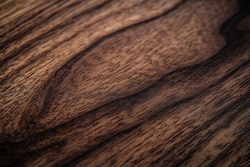 Poster - Close-up of dark brown wood grain texture, showing natural wood patterns and rich color.