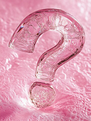 Poster - Crystal large question mark on textured pink background with intricate details