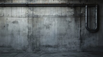 Poster - An industrial-themed background of a dark concrete garage room with grungy pipes and a raw feel, perfect for modern, urban photography or creative shoots