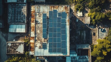 Poster - Solar panels in disrepair, laid out for inspection and recycling, representing sustainable energy practices and the commitment to eco-friendly energy solutions