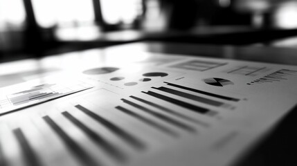 Leinwandbilder - Close-up of financial charts and graphs on a desk, showing business data analysis.