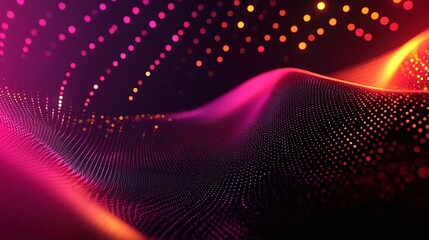 Poster - Abstract Technology Background with Glowing Lines and Dots