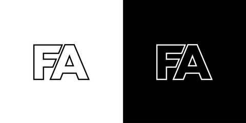 Poster - Letter F and A, FA logo design template. Minimal monogram initial based logotype.