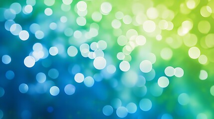Canvas Print - colorful bokeh background featuring green and blue light circles, perfect for creative design and vi