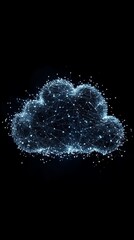 Poster - this image showcases a vibrant digital cloud formed by luminous lines and dots, symbolizing data con