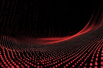 Poster - Vibrant Digital Data Visualization with Abstract Red Dots on a Black Background for Modern Design Concepts