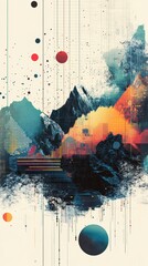 Poster - Dynamic and colorful abstract visualization showcasing geometric shapes and textures, perfect for data analysis and digital art projects.