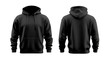 © Natthakan - Stylish black hoodie front and back view. transparent background
