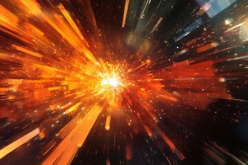 Poster - Experience a vibrant explosion of colors and light in this dynamic abstract image, creating a captivating visual journey filled with energy and excitement.