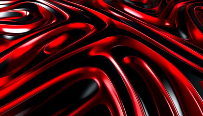 Wall Mural - flowing waves of red and black create a mesmerizing visual experience