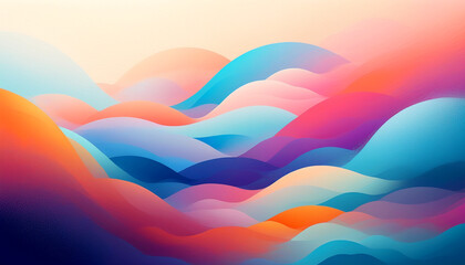 Wall Mural - vibrant waves of color dance across a dreamy landscape