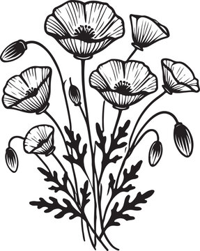 Spring California Poppy Flowers SVG Bundle