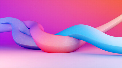 Wall Mural - flowing ribbons of color intertwine in a vibrant abstract display