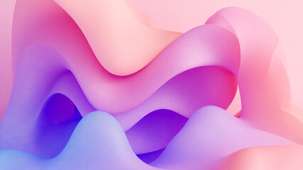 Wall Mural - colorful waves of fabric flowing in soft pastel shades