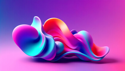 Wall Mural - flowing hues create a vibrant wave of abstract beauty