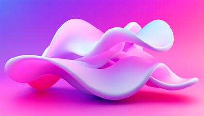 Wall Mural - colorful abstract waves flowing gracefully in digital space