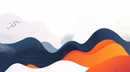 Poster - Abstract Business Background with Colorful Wavy Shapes and Textures